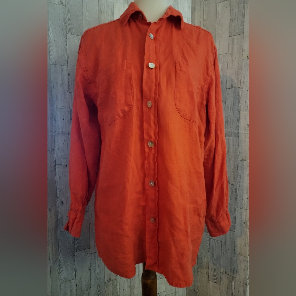 Chicos D.E.S.I.G.N. orange blouse/shirt size- 1 long sleeve
